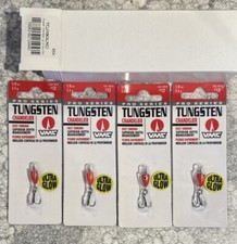 4 Packs VMC Tungsten Chandelier Ice Fishing Jig 1/8 OZ Glow Red