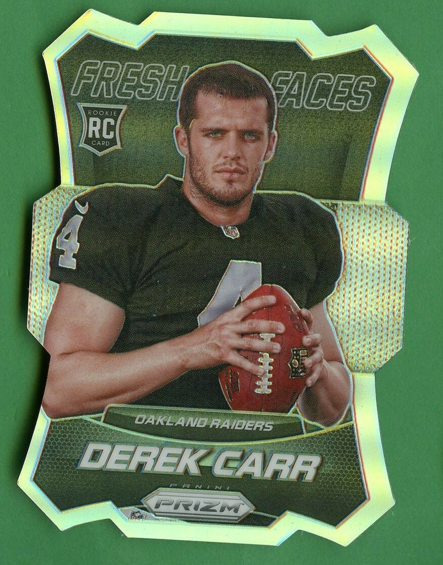 DEREK CARR 2014 PRIZM FOOTBALL ROOKIE PRIZM SILVER FRESH FACES RAIDERS 2