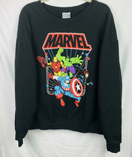 MARVEL AVENGERS GRAPHICS BLACK PULLOVER SWEATER SIZE XXL