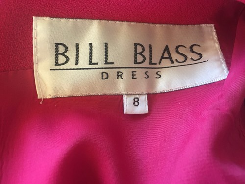 Vintage Bill Blass Dress Pink Crepe Long Sleeve with Pleats, Size 8 - Picture 6 of 6