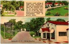 Dallas Texas Interior & Exterior Multiview Postcard Grande Lodge Motel #83965