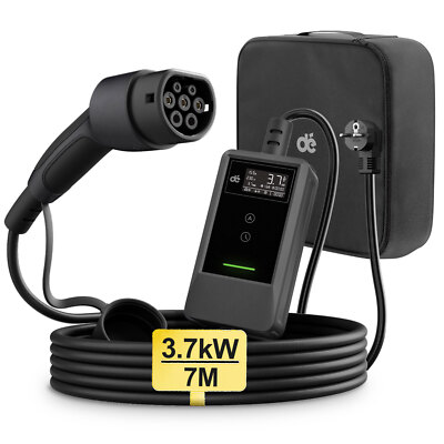 Typ 2 EV Ladekabel Schuko 2-Pin, 3,68kW Einphasig [6-16A] EV Ladegerät 7m dé