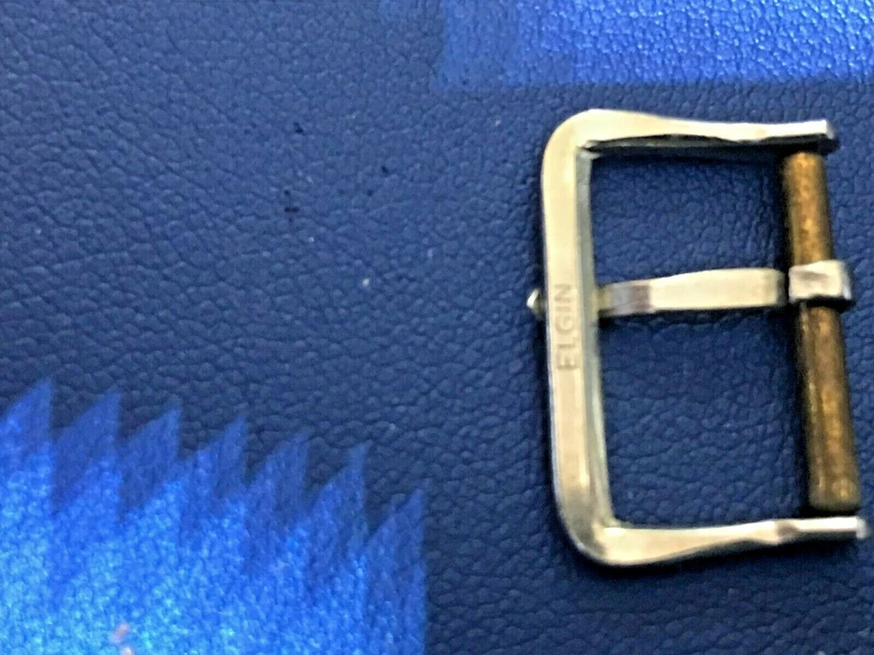 Correa de reloj vintage de acero inoxidable Elgin para caballeros de 16 mm con hebilla  Foto 2 de 2