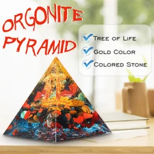 Reiki Energy Healing Large Chakra Orgone Orgonite Clear Quartz Crystal Pyramid