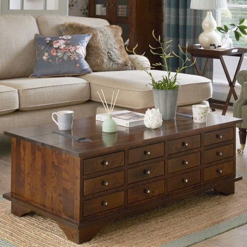 Laura Ashley Garrat 12 Drawer Coffee Table Dark Brown eBay