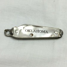 Vintage Oklahoma Souvenir Key Chain Pocket Knife Made in USA