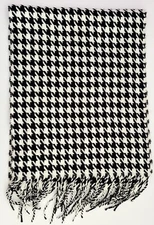 D&Y David & Young Softer Than Cashmere Houndstooth Black & White Scarf SALE!