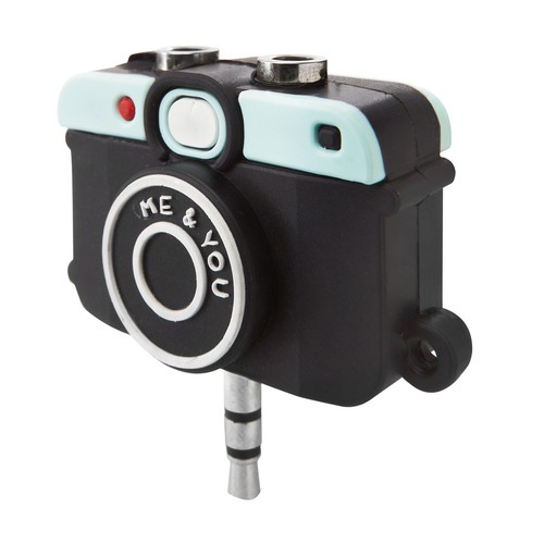 Headphone Splitter Camera Vintage Retro Earphone 3.5mm Jack Audio 1 In 2 Phone - Picture 2 of 2