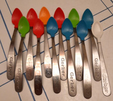 GERBER Stainless Steel Soft Tip Baby Spoons, Lot of 12