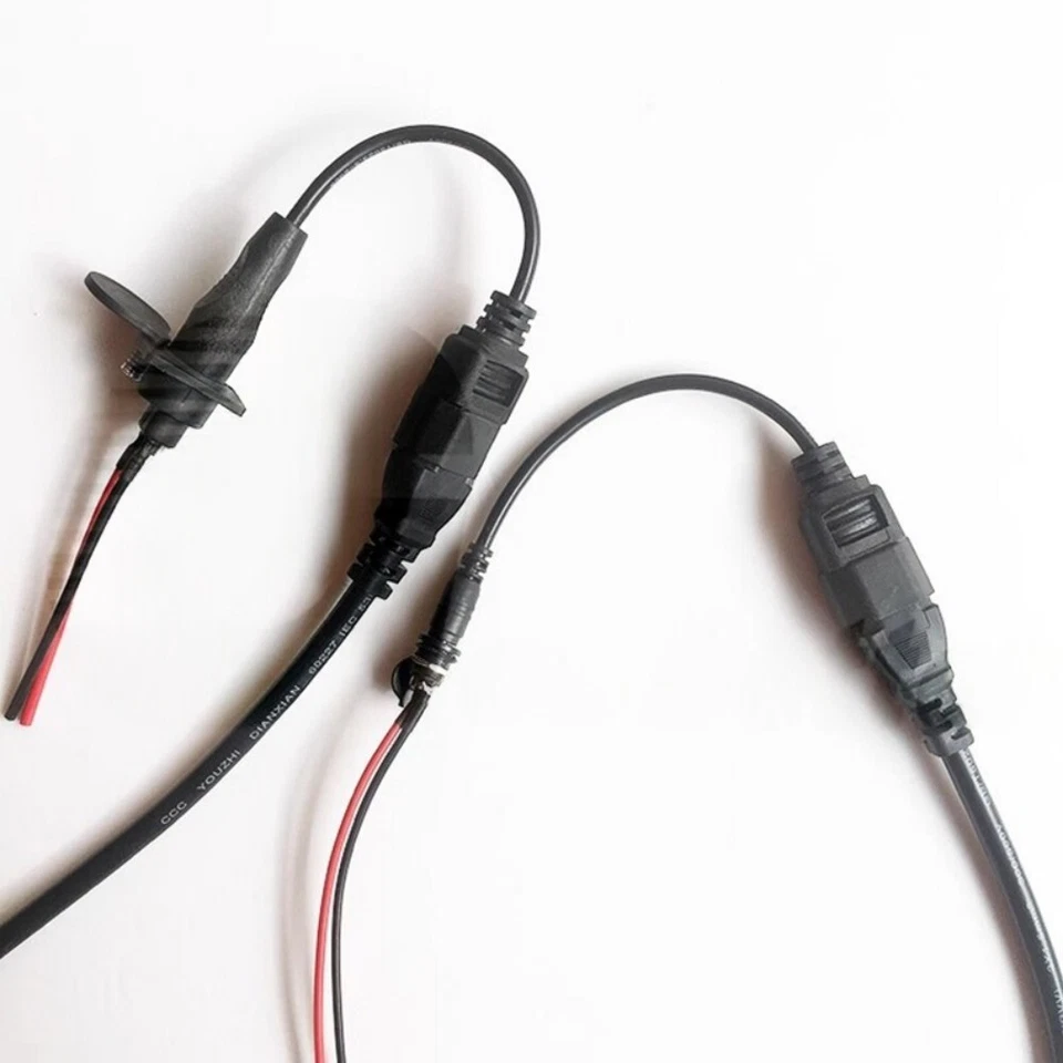 5.5mm x 2.1/2.5mm Power Supply Extension Cable IEC Male to DC Female Plug Socket - Image 2 of 2