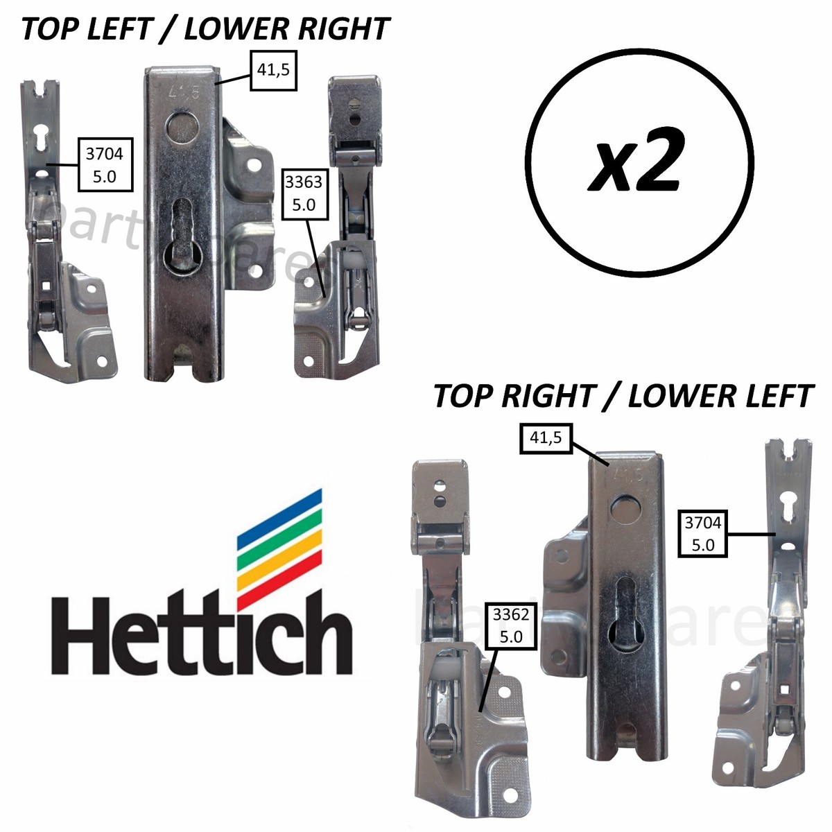 Freezer Piccolo Integrated Fridge Door Hinges For AEG Electrolux Freezer 149726 - Foto 2