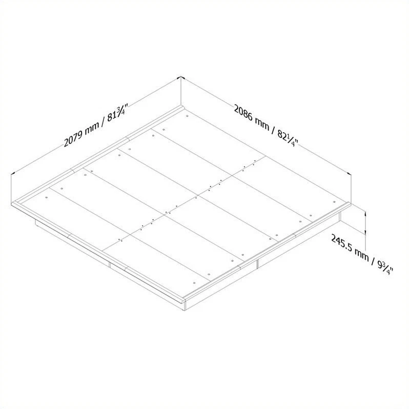 South Shore Step One King Platform Bed with Mouldings in Pure