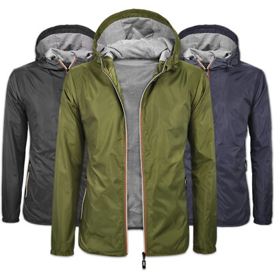 Leichte Herren Jacke Jacke Regenjacke Winddicht Kapuze VEQUE