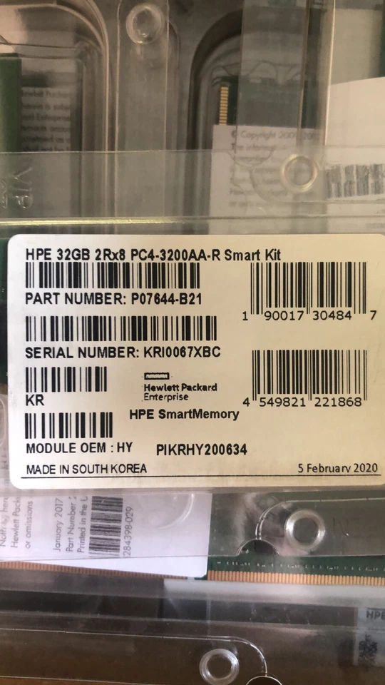 1x HPE DDR4 32GB PC4-3200AA-R 2Rx8 Smart Memory Kit ECC Ram Server Registered - Image 3 of 3