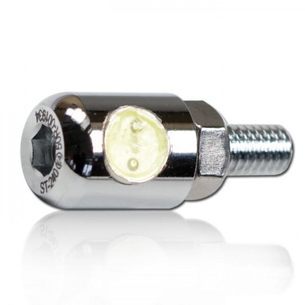 SMD- Kennzeichenbeleuchtung Chrom Alu M6 H 30 X Ø 13 Mm E-GeprüFt Motorrad-image