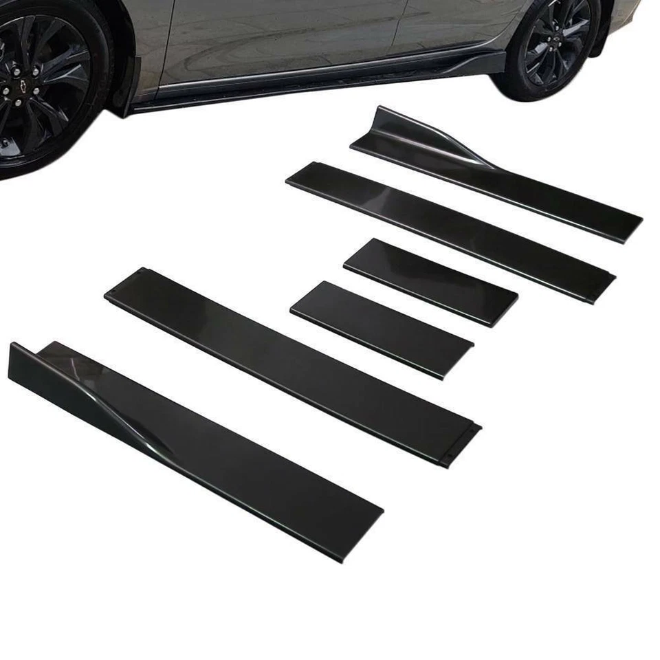 2M Universal Car Side Skirt Extension Rocker Panel Splitter Protector Lip Black - Image 3 of 4