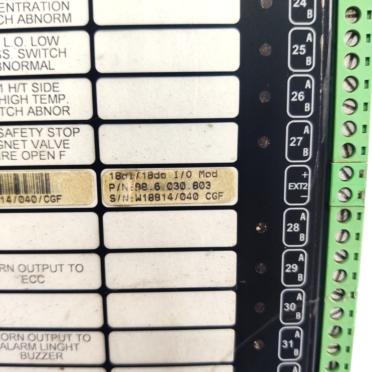 Praxis automation PCB Module 98.6.030.803 18OI / 18DO I/O Alarm