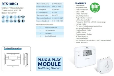Salus RT510BC+ Baxi Boiler Plus Wireless Room Thermostat Stat Programmable  | eBay