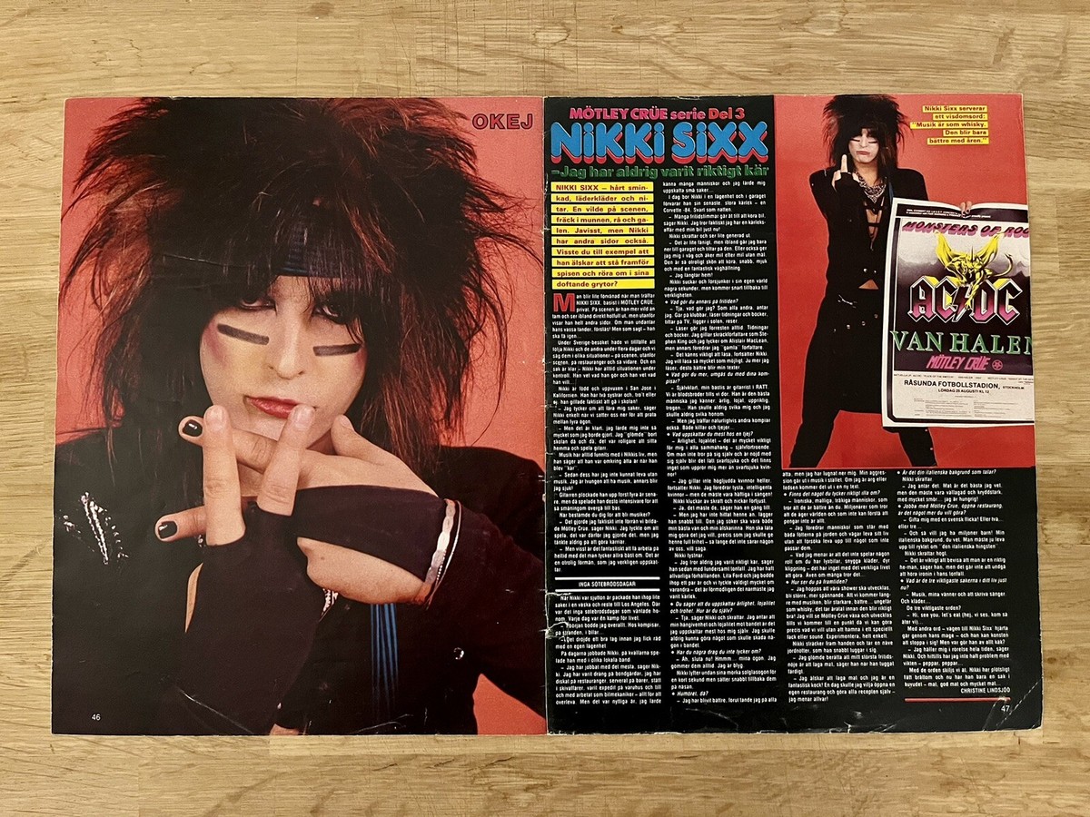 MÖTLEY CRÜE 1984 NIKKI SIXX Story Clip Poster Swedish Music