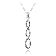 925 Silver Diamond Accent Triple Infinity Necklace, 18"