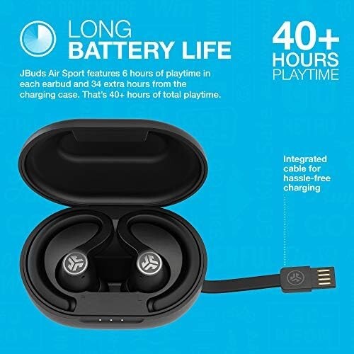JLab Jbuds Air In-Ear Sports True Wireless Earbuds - Black NEW - Picture 7 of 9