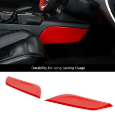 Red Gear Shift Box Side Cover Panel Trim For Ford Mustang 2015+ Car Accessories