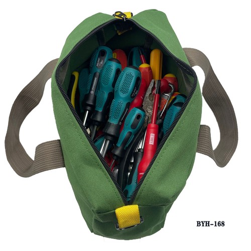 Heavy Duty Canvas Tool Bag with Metal Zipper Muti-Purpose Portable Waterproof - Picture 117 of 119