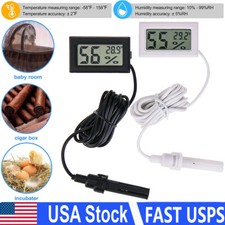 1-10x LCD Digital Embedded Thermometer Hygrometer Aquarium Humidity Meter Gauge