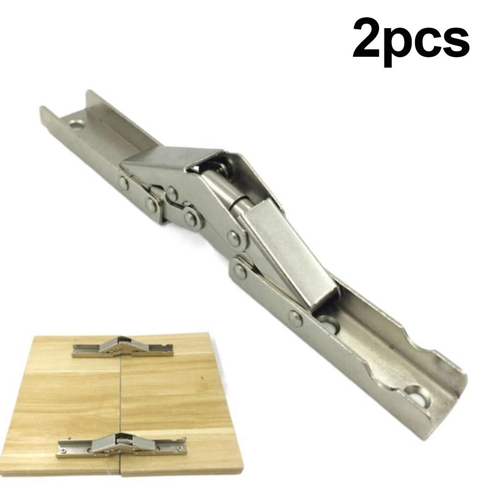 2Pcs/Set 90 Degree Self-Locking Folding Hinges Brackets Spring Folding Hinge