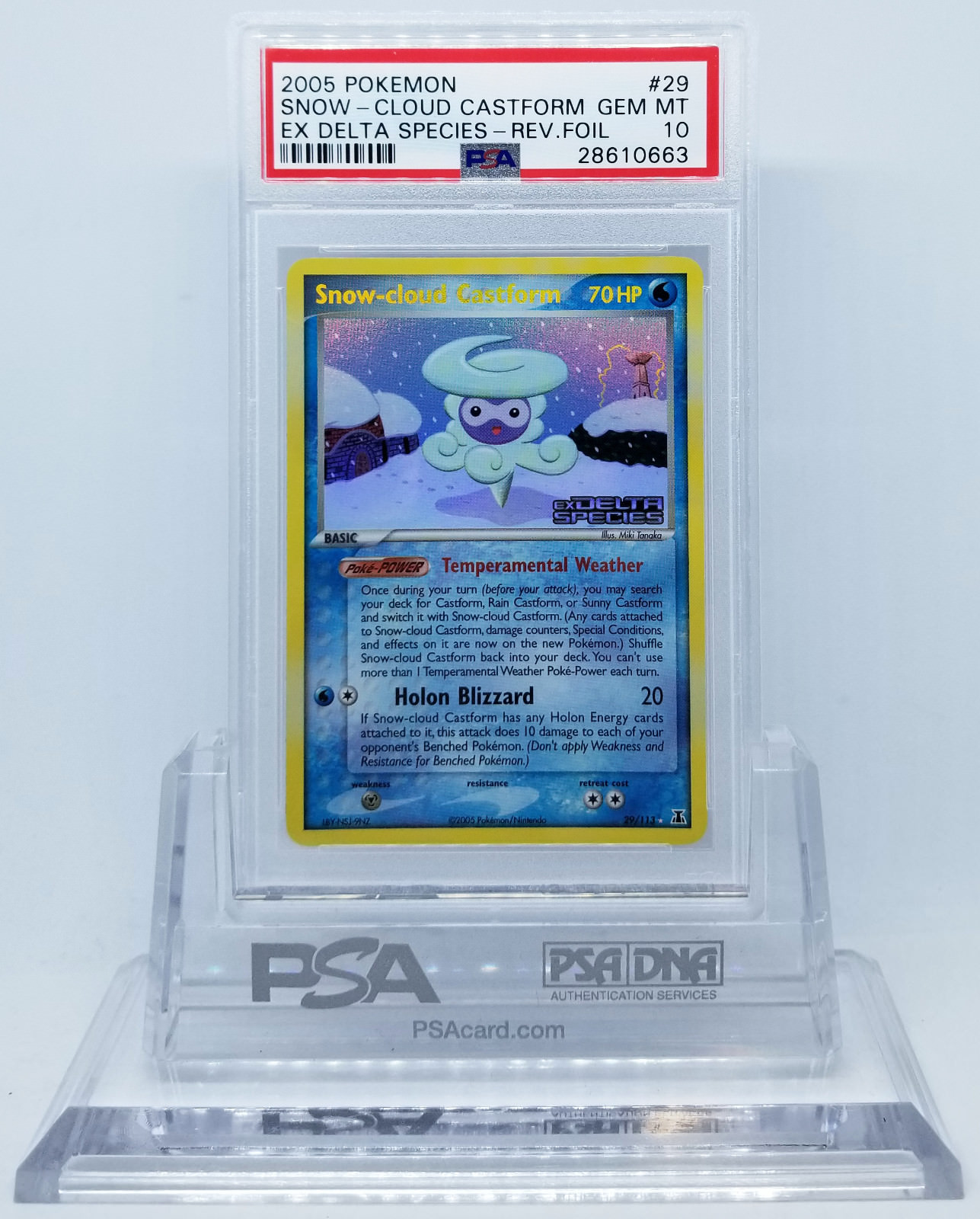 Pokemon EX DELTA SPECIES SNOW CLOUD CASTFORM #29 REVERSE HOLO PSA 10 GEM MINT *