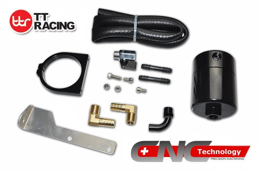 Black Oil Catch Tank Can For GM Sprint Caballero, Jeep Wrangler, CHEVY/GM TRUCK - Imagem 2 de 4