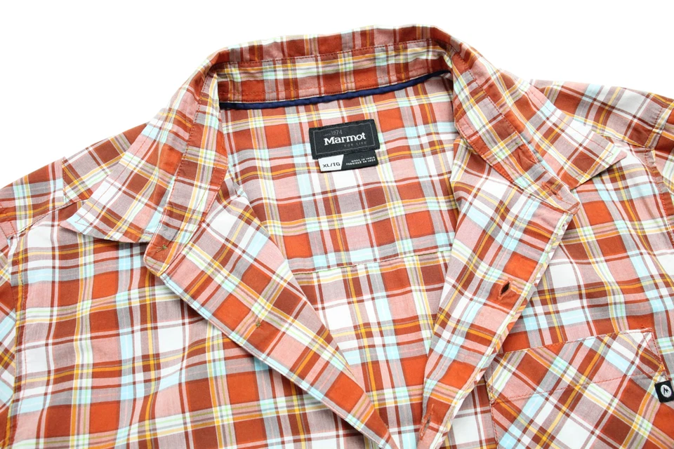 MARMOT Shirt Men's XL Plaid Check Chest Pocket Long Sleeve Button Up - Image 4 of 4