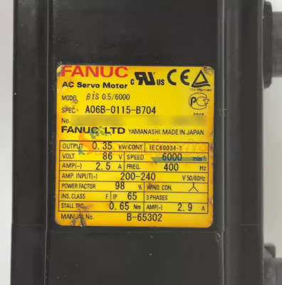 1PCS GEBRAUCHT FANUC AC SERVO MOTOR A06B-0115-B704 A06B0115B704