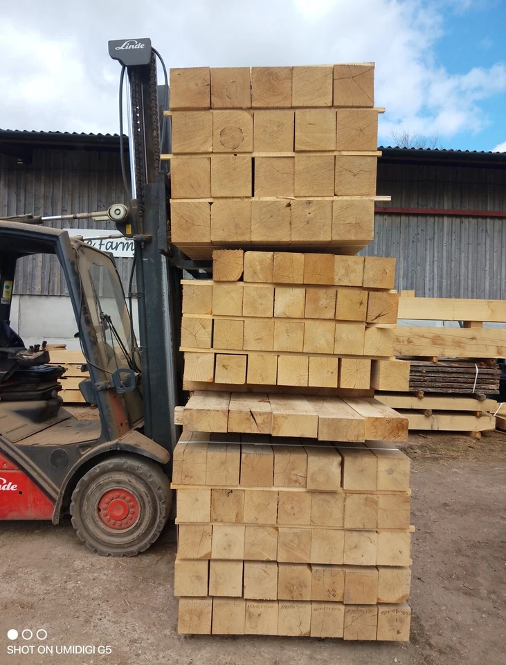 Solid Oak Posts Oak Beams 4.92x4.92" (125x125) Fence Posts Euro./French Hardwood - Image 4 of 4