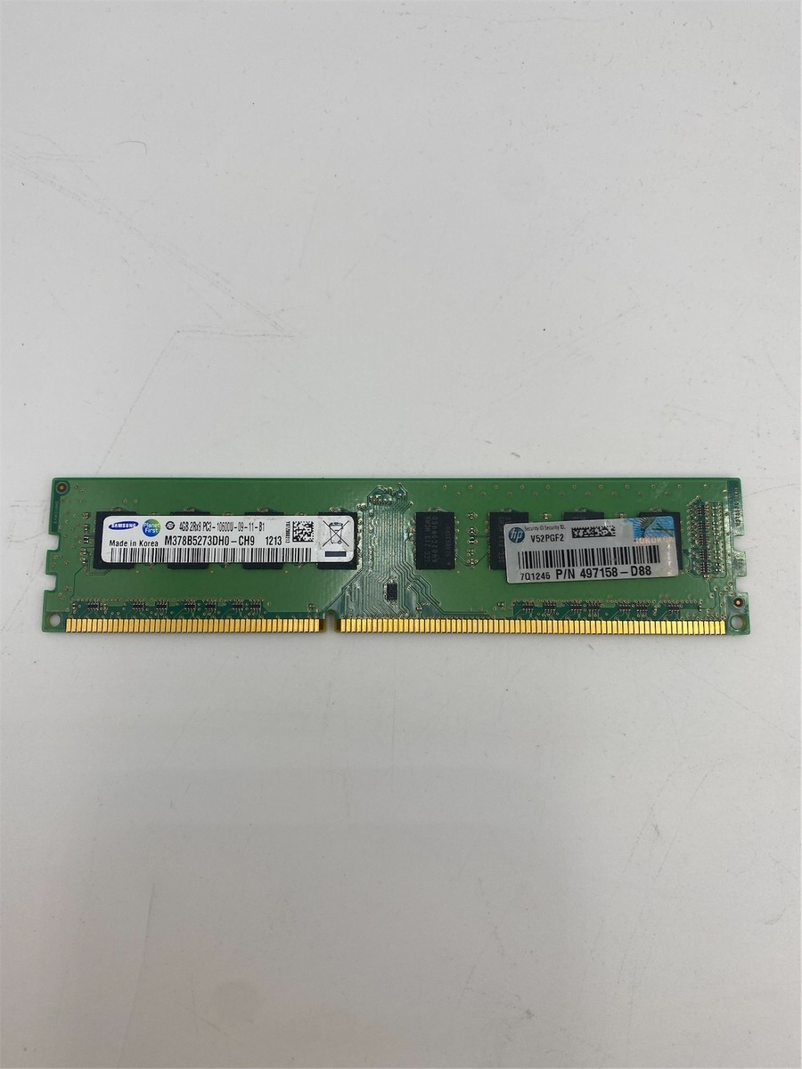 HP 4GB PC3-10600U 2RX8 DDR3-1333MHZ SDRAM MEMORY 89Y9224 497158-D88
