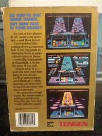 KLAX Nintendo NES Game Original 1990 TENGEN Cardboard Collector Case **BOX**