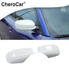 2Pcs Gloss White Side Door Mirror Covers Shell Cap Trim For Dodge Charger 2010+