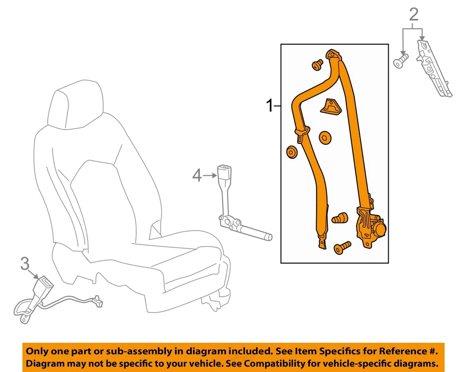 Used Front Left Seat Belt Front fits: 2019 Buick Envision driver retractor Front Foto 3 de 4