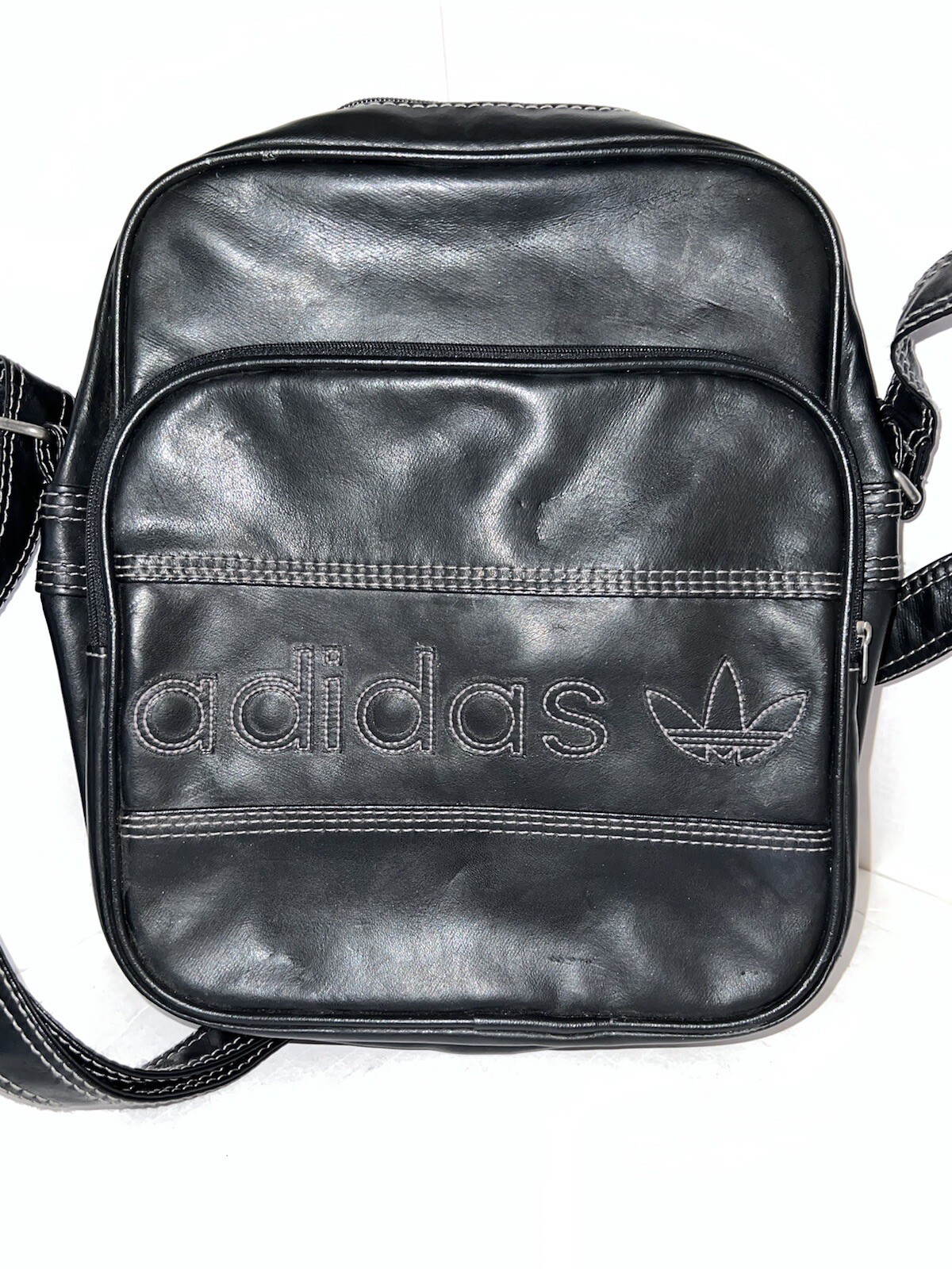 RARE Adidas Messenger Bag Black Crossbody Shoulder Lo… Gem