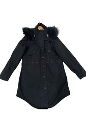 Bnwt Hush Ladies Coat Size 10 Parka Black With Removable Fur Lining Rrp £170