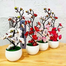 Artificial Potted Flower Fake False Plants Outdoor Garden Home In Pot Decor