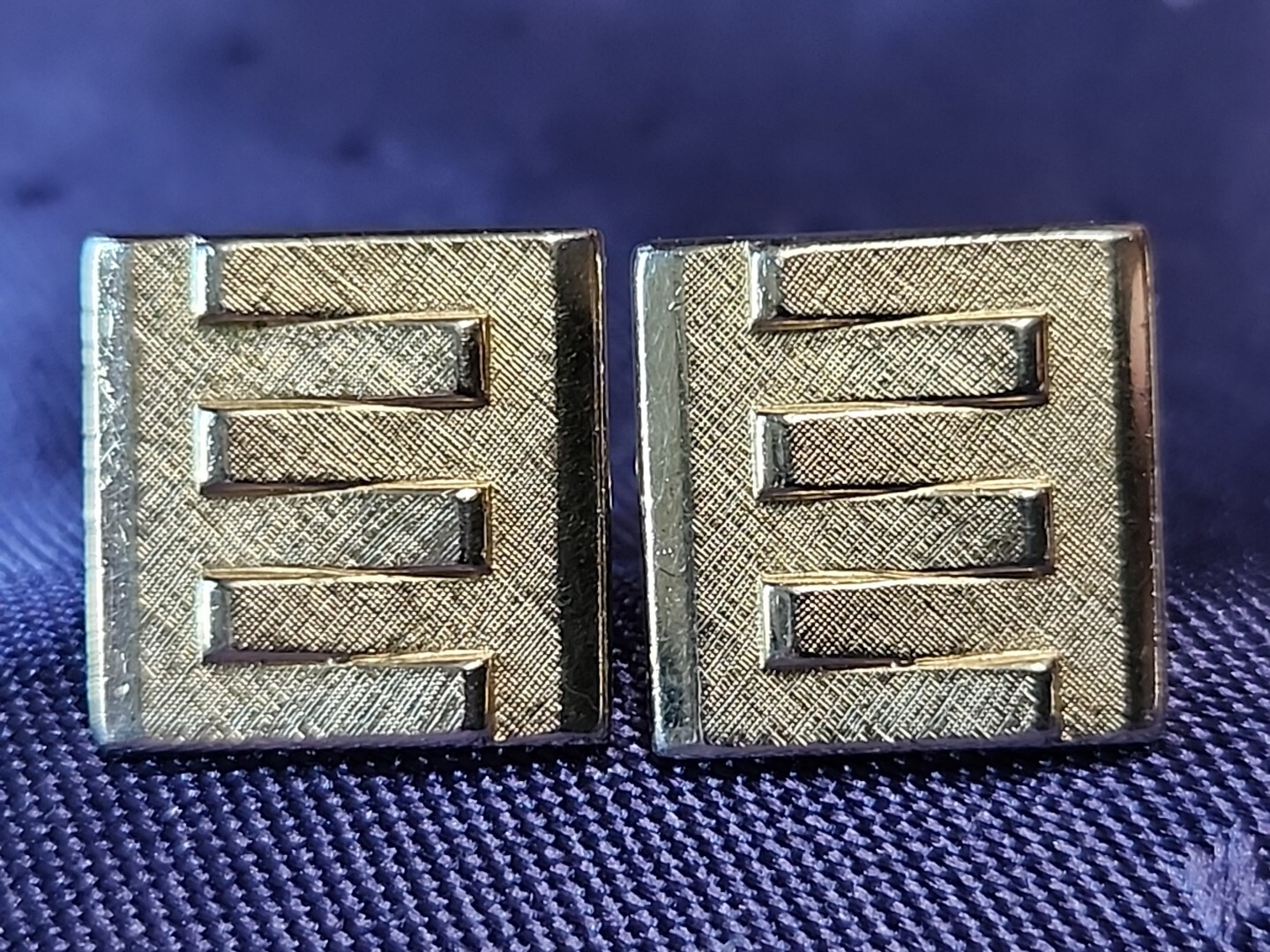 Swank Silvertone  Interlocking intertwined square… - image 1