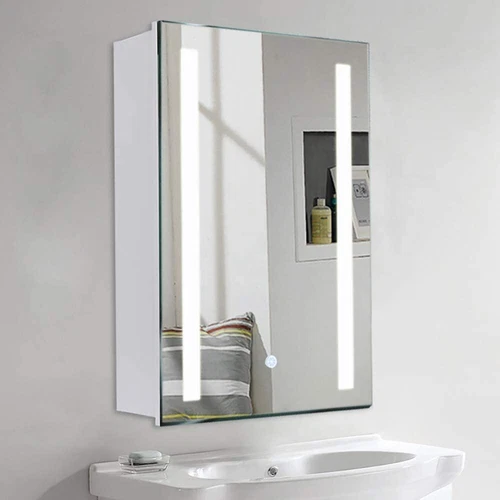LED Bathroom Mirror Cabinet w/ Demister Lights Shaver Socket Demister Wall Mount - Picture 17 of 19