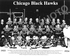 1933-34 CHICAGO BLACKHAWKS 1ST STANLEY CUP TEAM 8X10 PHOTO