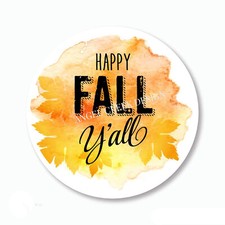 Happy Fall Y'all Scrapbook Stickers Autumn Party Favors Happy Fall Labels Seals