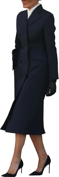 Melania Trump First Lady Inauguration Day Long Wool Trench Coat