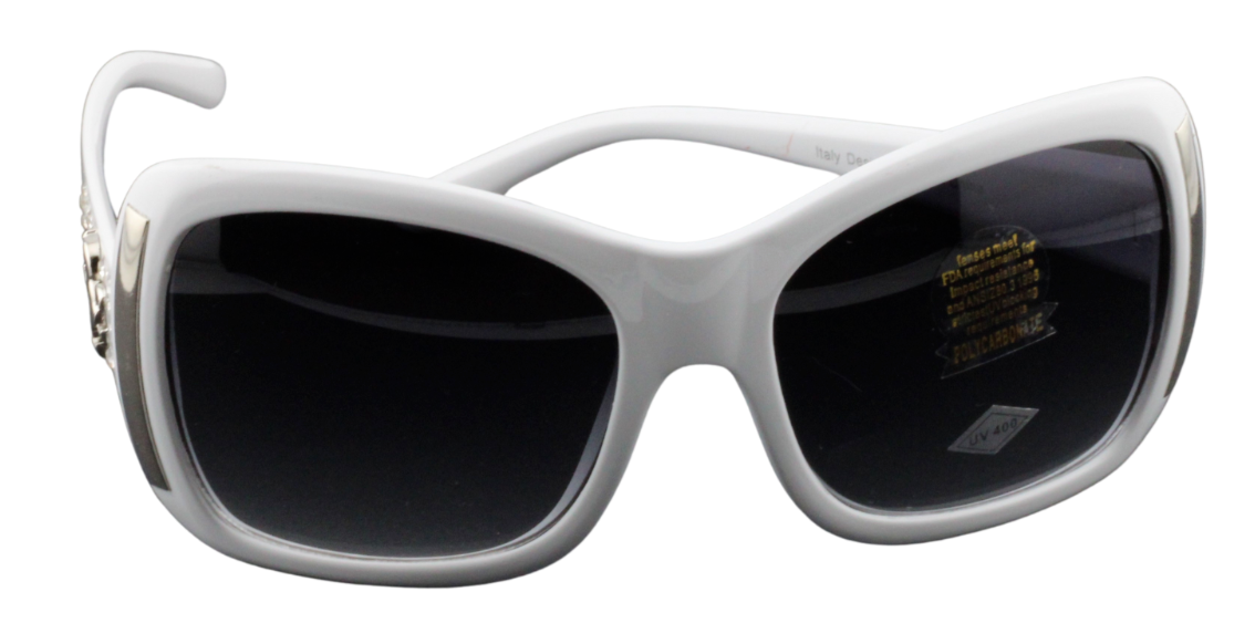 Oversized Rhinestone Sunglasses for Women – Gradient Lavender Lenses & White Silver Frame-image