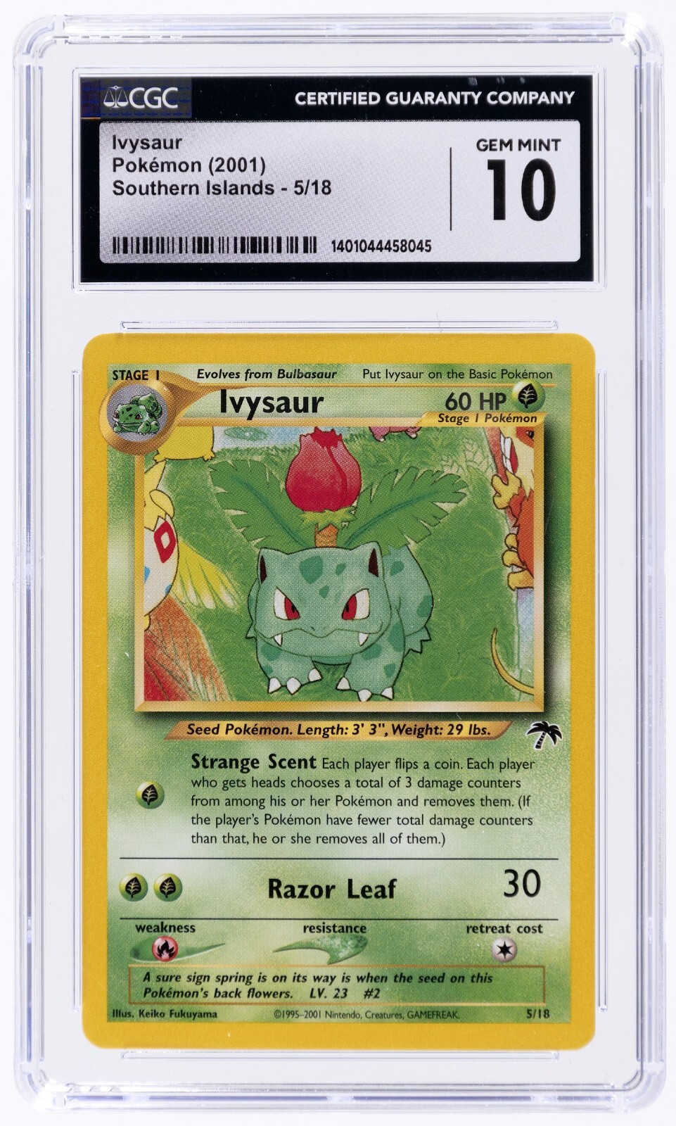 Pokemon 2001 Ivysaur Southern Islands 5/18 CGC 10 Gem Mint