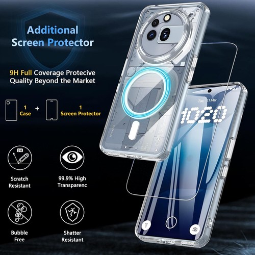 Coque Pro Magnétique pour Rien Téléphone (3a) avec Protecteur d'écran, Antichoc - Photo 3 sur 5