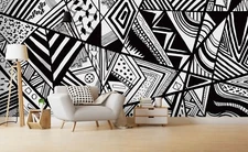 3D Abstract Art Grey Wallpaper Wall Mural Removable Self-adhesive Sticker